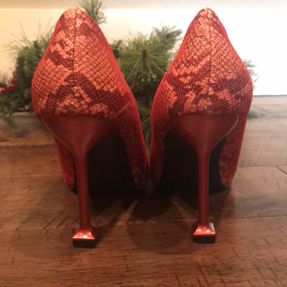 Red Snake Skin Heels - Picture 4 of 4